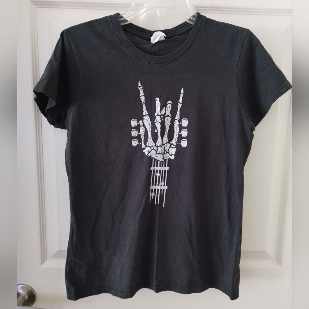 Port and Company Skeleton Guitar Graphic T Size S
